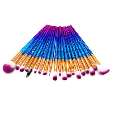 20 Pcs Rainbow Makeup Brush Set  Brushes  Multi-Coloured Synthetic Make-Up Eyeshadow Eyebrow Brushes Set