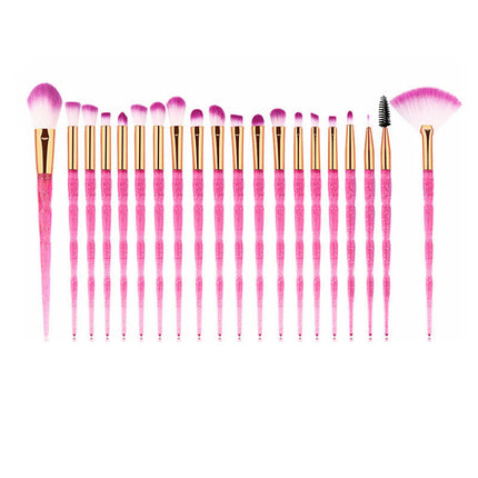 20 Pcs Rainbow Makeup Brush Set  Brushes  Multi-Coloured Synthetic Make-Up Eyeshadow Eyebrow Brushes Set