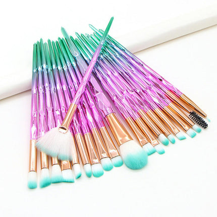 20 Pcs Rainbow Makeup Brush Set  Brushes  Multi-Coloured Synthetic Make-Up Eyeshadow Eyebrow Brushes Set