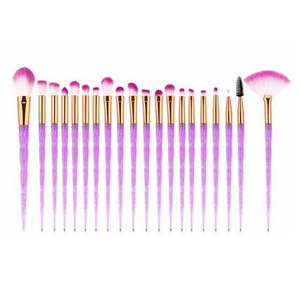 20 Pcs Rainbow Makeup Brush Set  Brushes  Multi-Coloured Synthetic Make-Up Eyeshadow Eyebrow Brushes Set