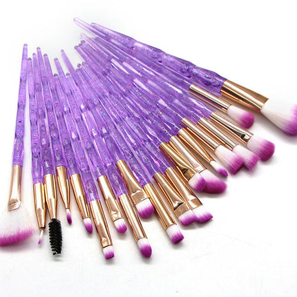 20 Pcs Rainbow Makeup Brush Set  Brushes  Multi-Coloured Synthetic Make-Up Eyeshadow Eyebrow Brushes Set