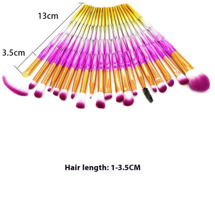 20 Pcs Rainbow Makeup Brush Set  Brushes  Multi-Coloured Synthetic Make-Up Eyeshadow Eyebrow Brushes Set