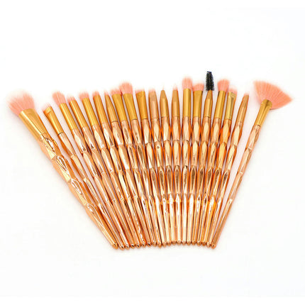 20 Pcs Rainbow Makeup Brush Set  Brushes  Multi-Coloured Synthetic Make-Up Eyeshadow Eyebrow Brushes Set