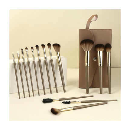 Makeup Brushes Set 15 PCs  Handle  Cosmetic Brush Set Travel Makeup Bag Beauty  Tool for Women Girls