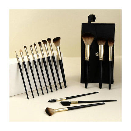 Makeup Brushes Set 15 PCs  Handle  Cosmetic Brush Set Travel Makeup Bag Beauty  Tool for Women Girls