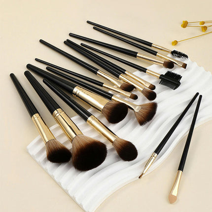 Makeup Brushes Set 15 PCs  Handle  Cosmetic Brush Set Travel Makeup Bag Beauty  Tool for Women Girls