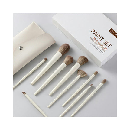 10 Pcs Makeup Brush Set Premium Synthetic Powder Foundation  Eye Shadow Face Blending  Make Up Brush Kit