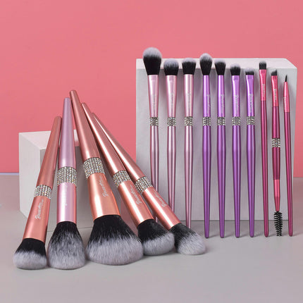 15Pcs Colorful Cosmetic Brushes ULTRA SOFT  Makeup Brushes Sets -with Foundations Powder Blush  Contour Brush Sets