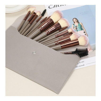 15 Pcs Premium Synthetic Makeup Brush Powder Blending Foundation Concealers Kit Travel Make up Brushes