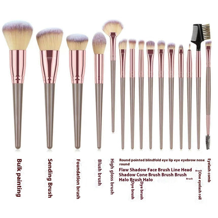 15 Pcs Premium Synthetic Makeup Brush Powder Blending Foundation Concealers Kit Travel Make up Brushes