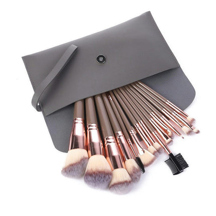 15 Pcs Premium Synthetic Makeup Brush Powder Blending Foundation Concealers Kit Travel Make up Brushes