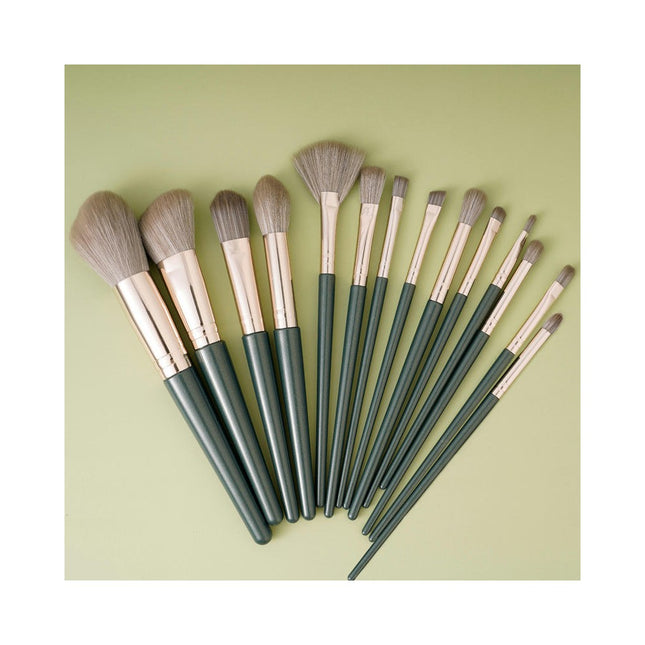 Cosmetic Brush, 14 Pieces of Premium Cosmetic Synthetic Fiber Bristles Make Up Powder Face Travel Tool