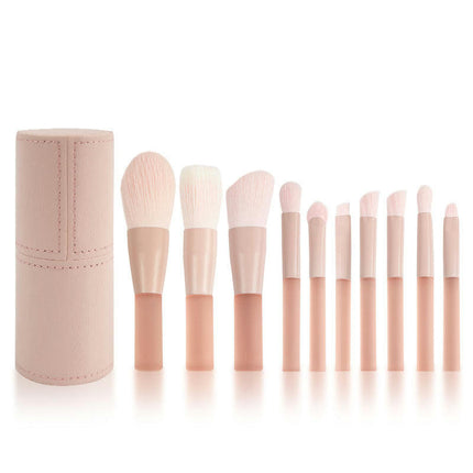 10 PCS Mini Makeup Brush Set Premium Synthetic Blending Brush Eyeshadow  Concealer Brush and Stippling Brush with Bag