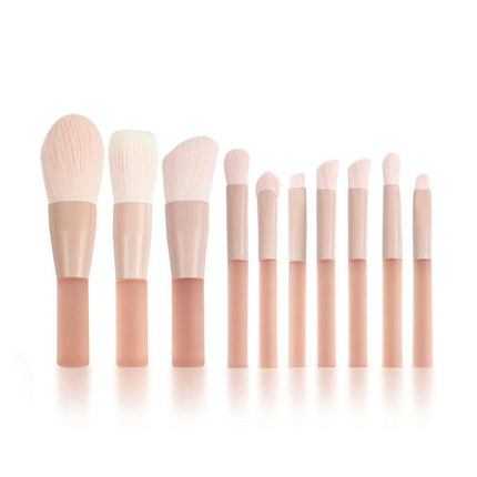 10 PCS Mini Makeup Brush Set Premium Synthetic Blending Brush Eyeshadow  Concealer Brush and Stippling Brush with Bag