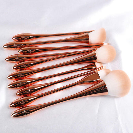 10 Pcs Makeup Tools Kit Premium Soft Bristle Foundation Cosmetics Complete Beauty Tools