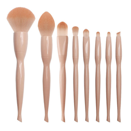 8Pcs Premium Synthetic Powder Foundation Contour Brush, Highlight Concealer Eyeshadow Blending Eyebrow Blush Makeup Brush Set