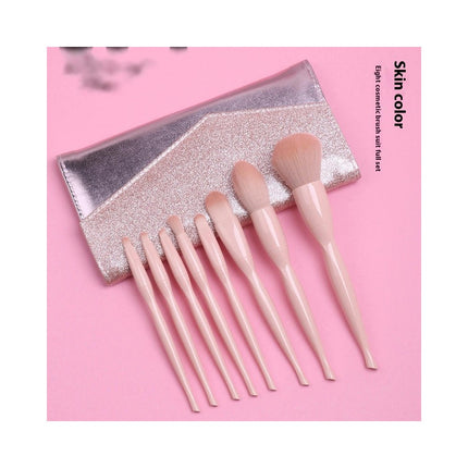 8Pcs Premium Synthetic Powder Foundation Contour Brush, Highlight Concealer Eyeshadow Blending Eyebrow Blush Makeup Brush Set