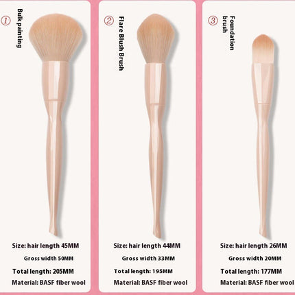 8Pcs Premium Synthetic Powder Foundation Contour Brush, Highlight Concealer Eyeshadow Blending Eyebrow Blush Makeup Brush Set