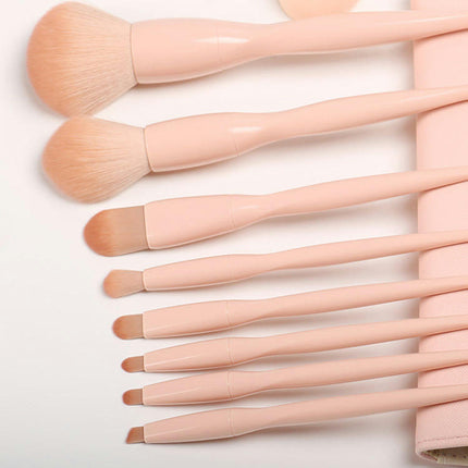 8Pcs Premium Synthetic Powder Foundation Contour Brush, Highlight Concealer Eyeshadow Blending Eyebrow Blush Makeup Brush Set