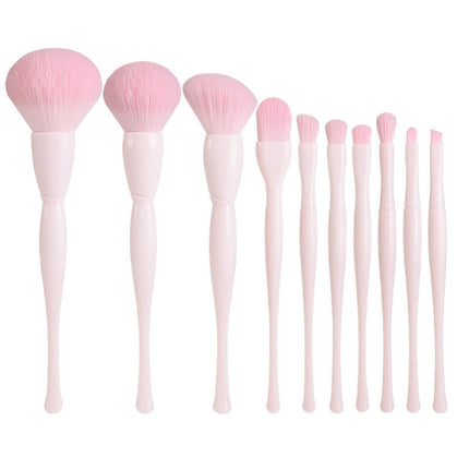 10 Pcs Premium Synthetic Bristles  handle Makeup Kit, Blush Concealers Eye Shadows Brush Make up Professional Brushes