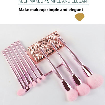 10 Pcs Premium Synthetic Bristles  handle Makeup Kit, Blush Concealers Eye Shadows Brush Make up Professional Brushes