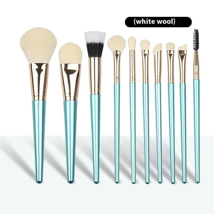 10 Pieces Makeup Brush Set Portable Soft Hair Foundation Cosmetics Complete Beauty Tools