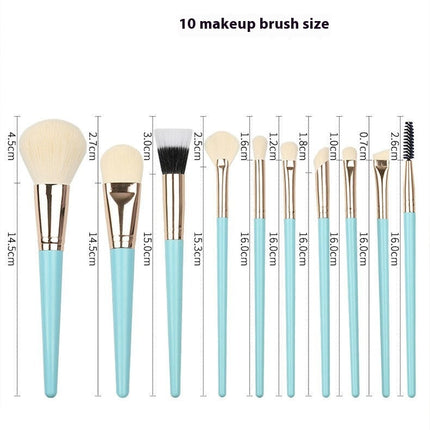 10 Pieces Makeup Brush Set Portable Soft Hair Foundation Cosmetics Complete Beauty Tools