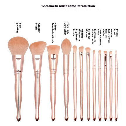 12 Piece Beauty Set Soft Bristle Beauty Cosmetic Professional Makeup Brushes For Eye & Face Foundation Blusher