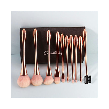 10 Pcs Professional Make Up Brushes for Face Makeup Foundation Powder Blush Eyebrow Lip Travel Makeup Brush Kits