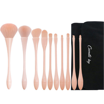 10 Pcs Professional Make Up Brushes for Face Makeup Foundation Powder Blush Eyebrow Lip Travel Makeup Brush Kits