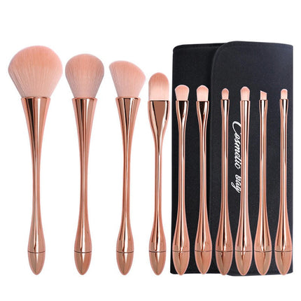 10 Pcs Professional Make Up Brushes for Face Makeup Foundation Powder Blush Eyebrow Lip Travel Makeup Brush Kits