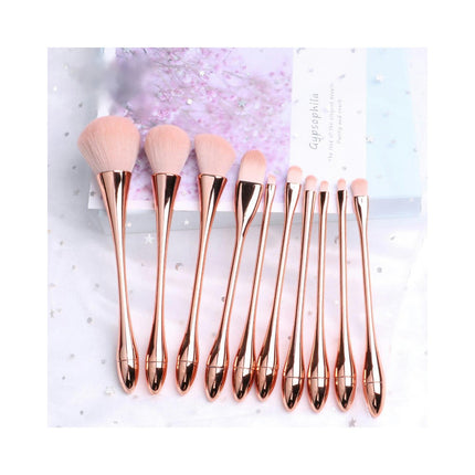 10 Pcs Professional Make Up Brushes for Face Makeup Foundation Powder Blush Eyebrow Lip Travel Makeup Brush Kits