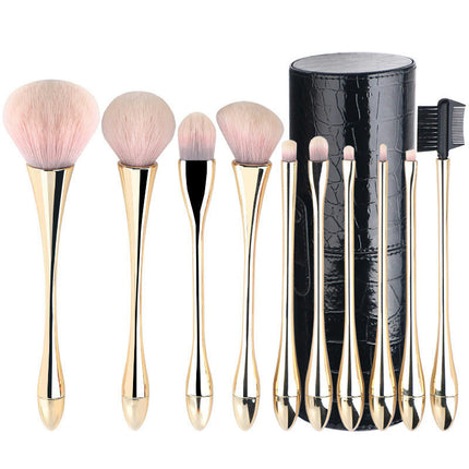 10 Pcs Professional Make Up Brushes for Face Makeup Foundation Powder Blush Eyebrow Lip Travel Makeup Brush Kits