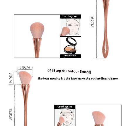 10 Pcs Professional Make Up Brushes for Face Makeup Foundation Powder Blush Eyebrow Lip Travel Makeup Brush Kits