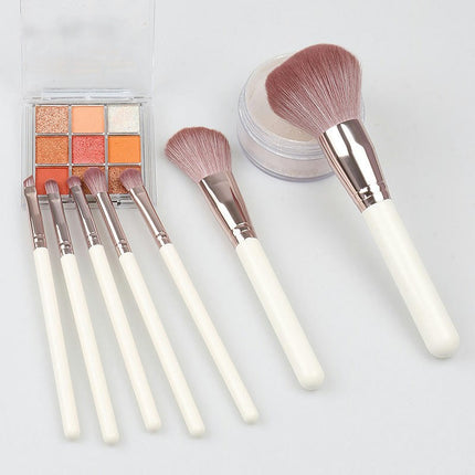 7 Pieces Basic Makeup Tools Brush Set Natural Makeup Brushes for Travel Daily Dating