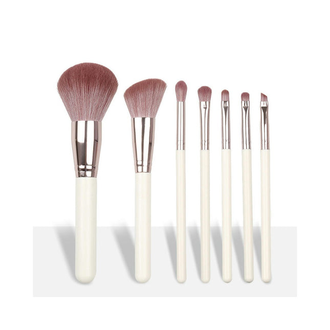 7 Pieces Basic Makeup Tools Brush Set Natural Makeup Brushes for Travel Daily Dating