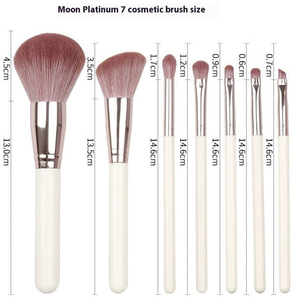 7 Pieces Basic Makeup Tools Brush Set Natural Makeup Brushes for Travel Daily Dating