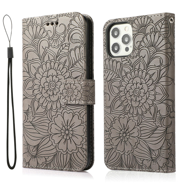 Flower Flip Card Holder Stand Mobile Phone Case Cover Compatible Cases