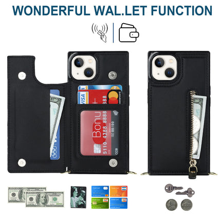 PU Leather Zipper Mobile Phone Case Cover Compatible Cases with Card Holder