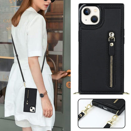 PU Leather Zipper Mobile Phone Case Cover Compatible Cases with Card Holder