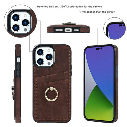 PU Leather Mobile Phone Case Cover Compatible Cases with Card Holder and Ring