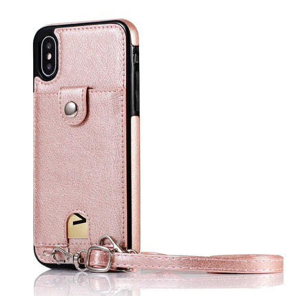 PU Leather Mobile Phone Case Cover Compatible Cases with Lanyard