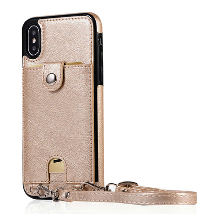 PU Leather Mobile Phone Case Cover Compatible Cases with Lanyard