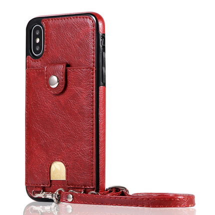 PU Leather Mobile Phone Case Cover Compatible Cases with Lanyard