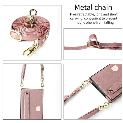 PU Leather Mobile Phone Case Cover Compatible Cases with Lanyard-A