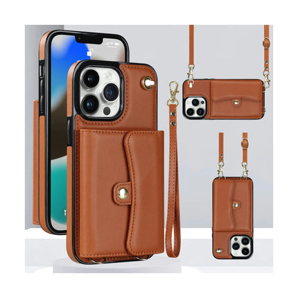 Leather Mobile Phone Case Cover Compatible Cases with Lanyards and Wrist Strap