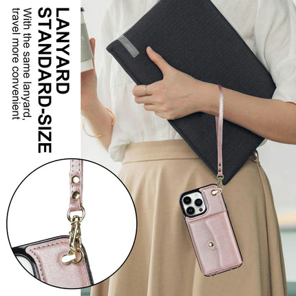 Leather Mobile Phone Case Cover Compatible Cases with Lanyards and Wrist Strap