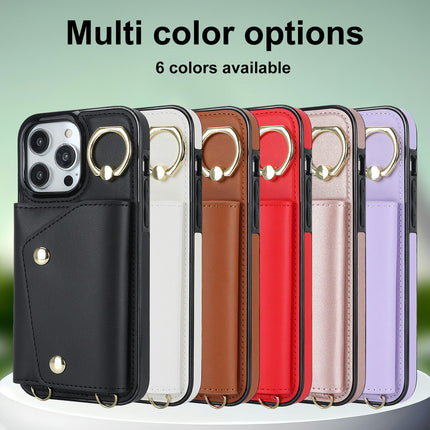 Leather Mobile Phone Case Cover Compatible Cases with Lanyards and Wrist Strap-A