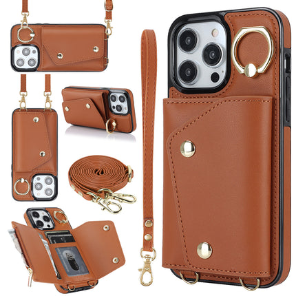 Leather Mobile Phone Case Cover Compatible Cases with Lanyards and Wrist Strap-A