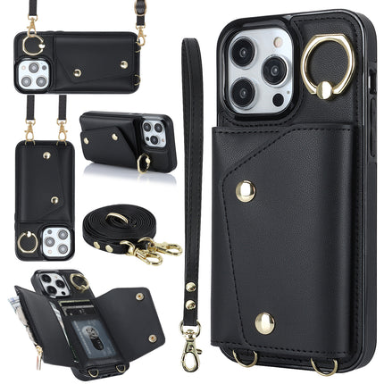 Leather Mobile Phone Case Cover Compatible Cases with Lanyards and Wrist Strap-A